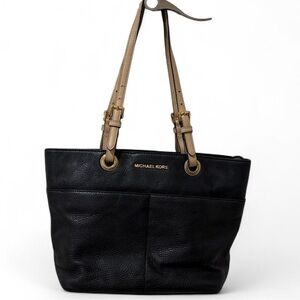 Michael Kors Leather Tote Bag – Gold Hardware
